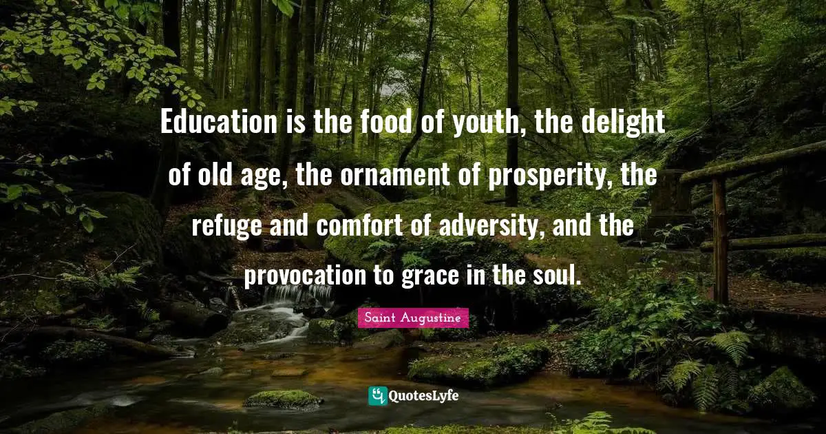 Provocation Quotes: "Education is the food of youth, the delight of old age, the ornament of prosperity, the refuge and comfort of adversity, and the provocation to grace in the soul."