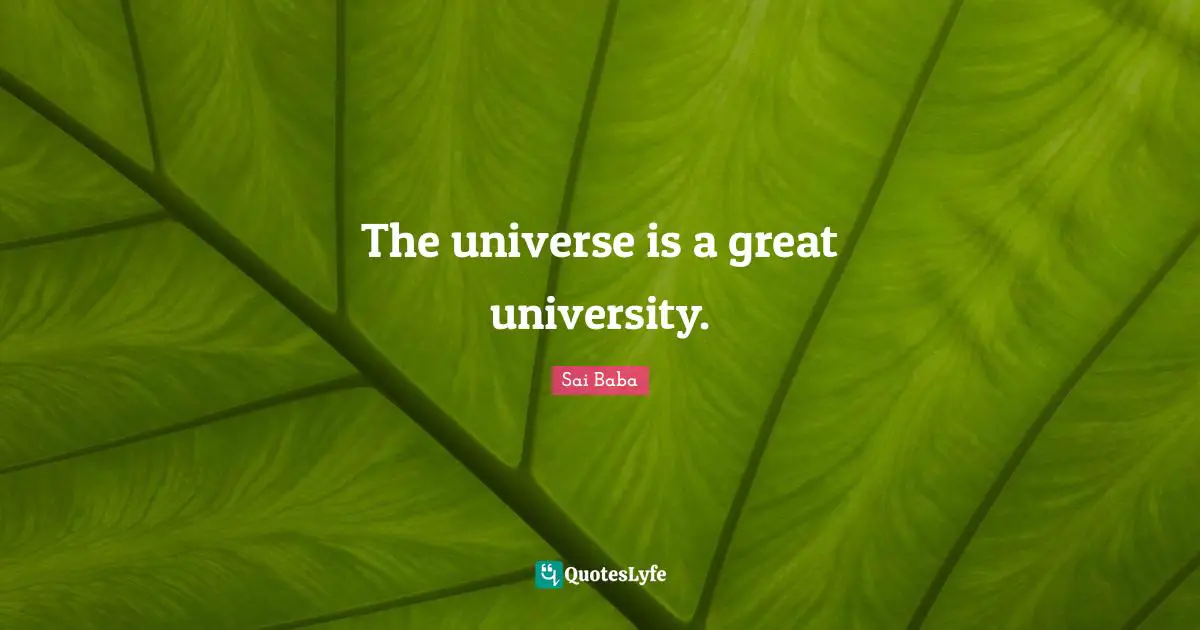 The universe is a great university.