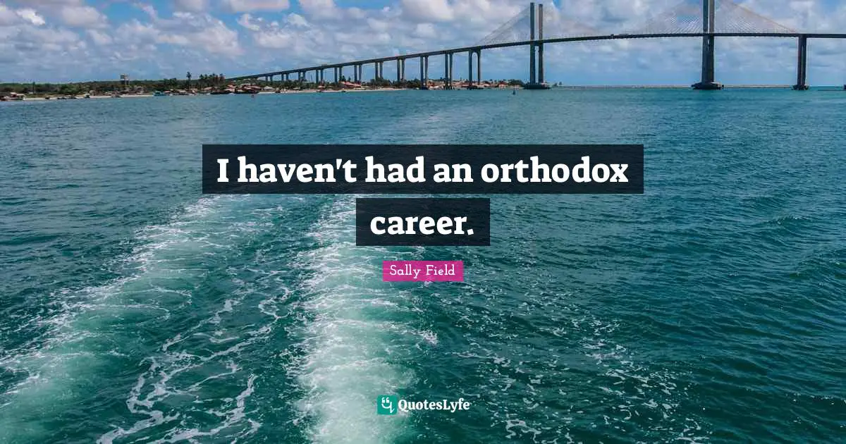 I haven't had an orthodox career.
