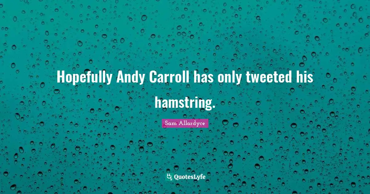 Hopefully Andy Carroll has only tweeted his hamstring.