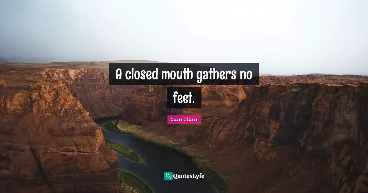 A closed mouth gathers no feet.
