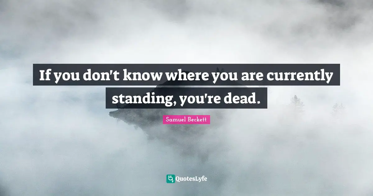 Goals Quotes: "If you don't know where you are currently standing, you're dead."
