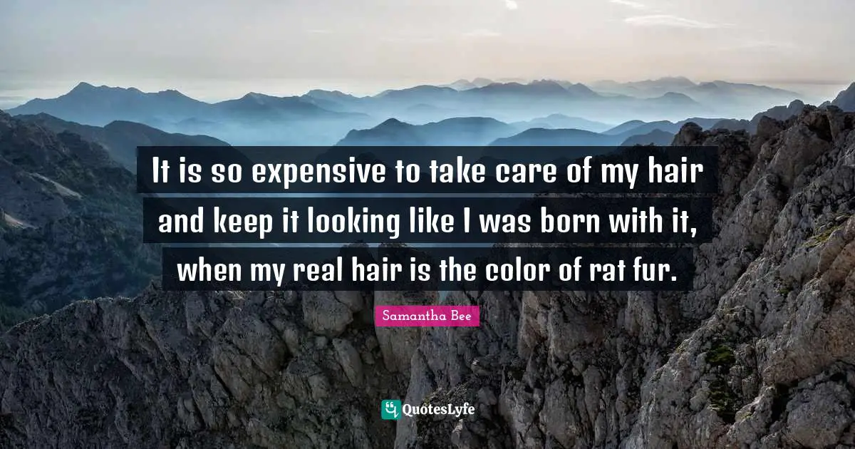 It is so expensive to take care of my hair and keep it looking like I was born with it, when my real hair is the color of rat fur.