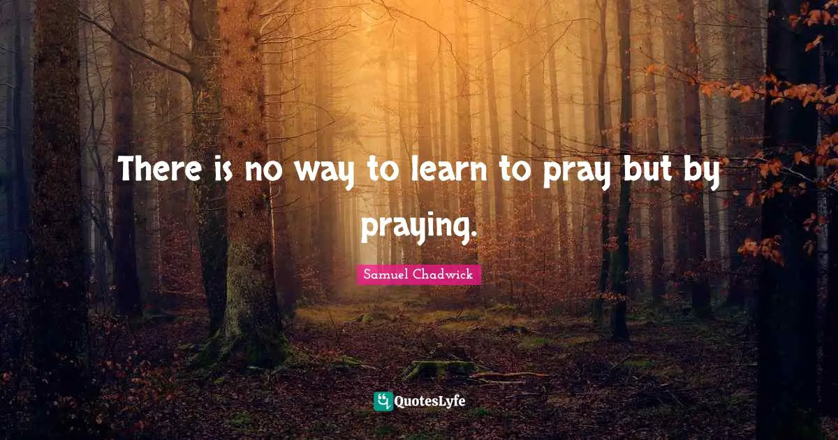 There is no way to learn to pray but by praying.