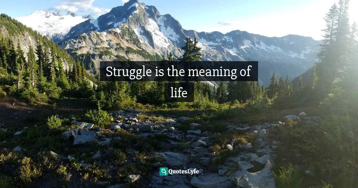 Struggle is the meaning of life