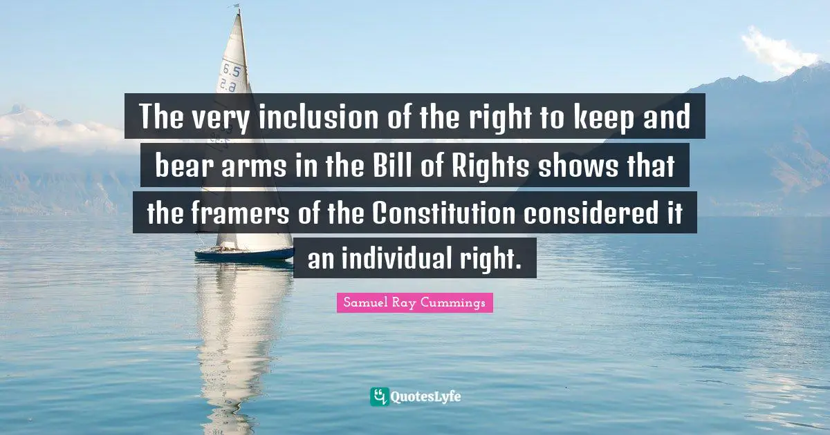 The very inclusion of the right to keep and bear arms in the Bill of Rights shows that the framers of the Constitution considered it an individual right.