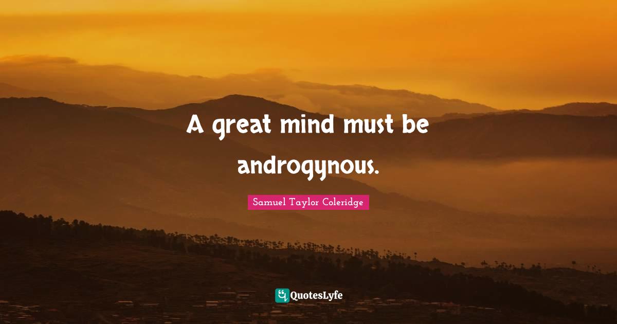 A great mind must be androgynous.