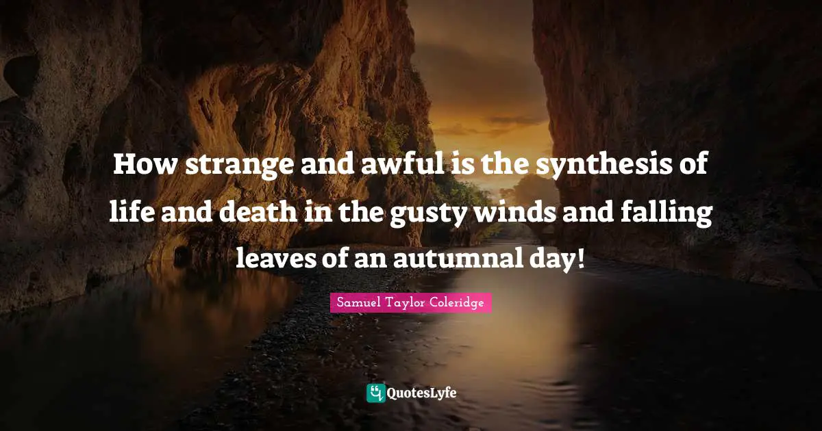 How strange and awful is the synthesis of life and death in the gusty winds and falling leaves of an autumnal day!