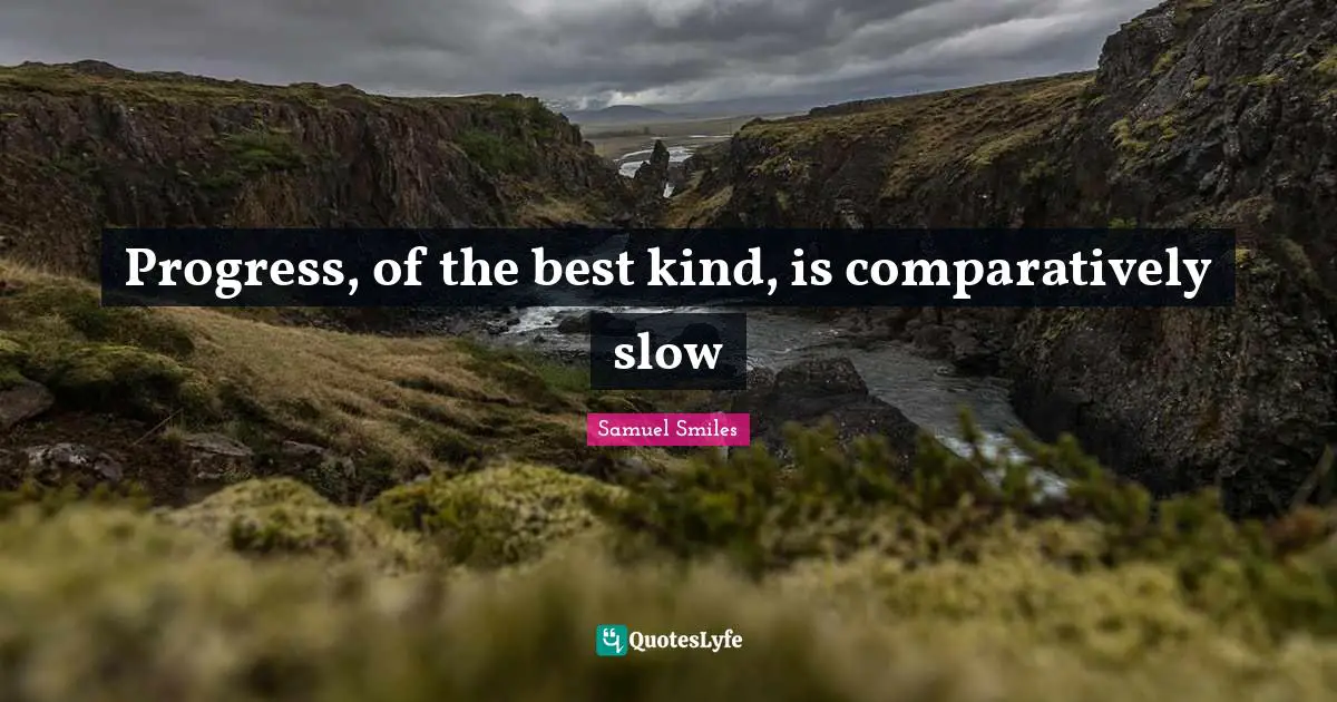Progress, of the best kind, is comparatively slow