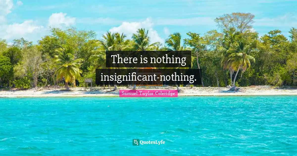 There is nothing insignificant-nothing.