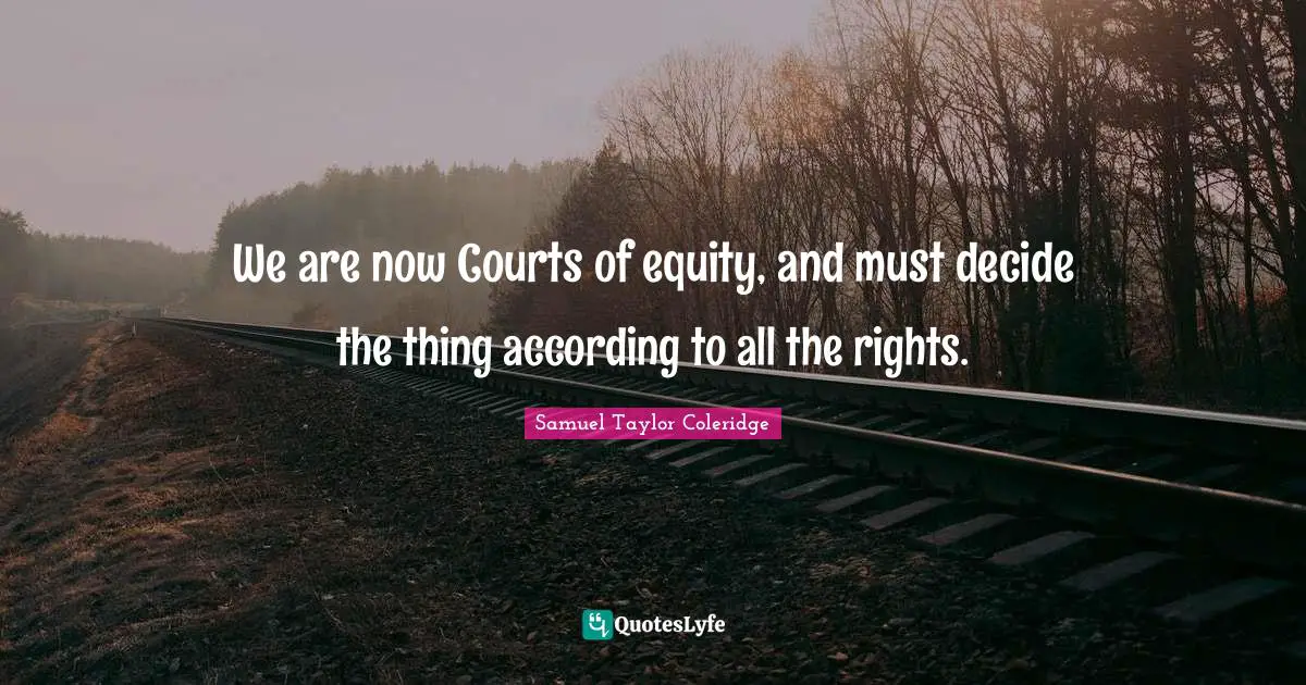 We are now Courts of equity, and must decide the thing according to all the rights.
