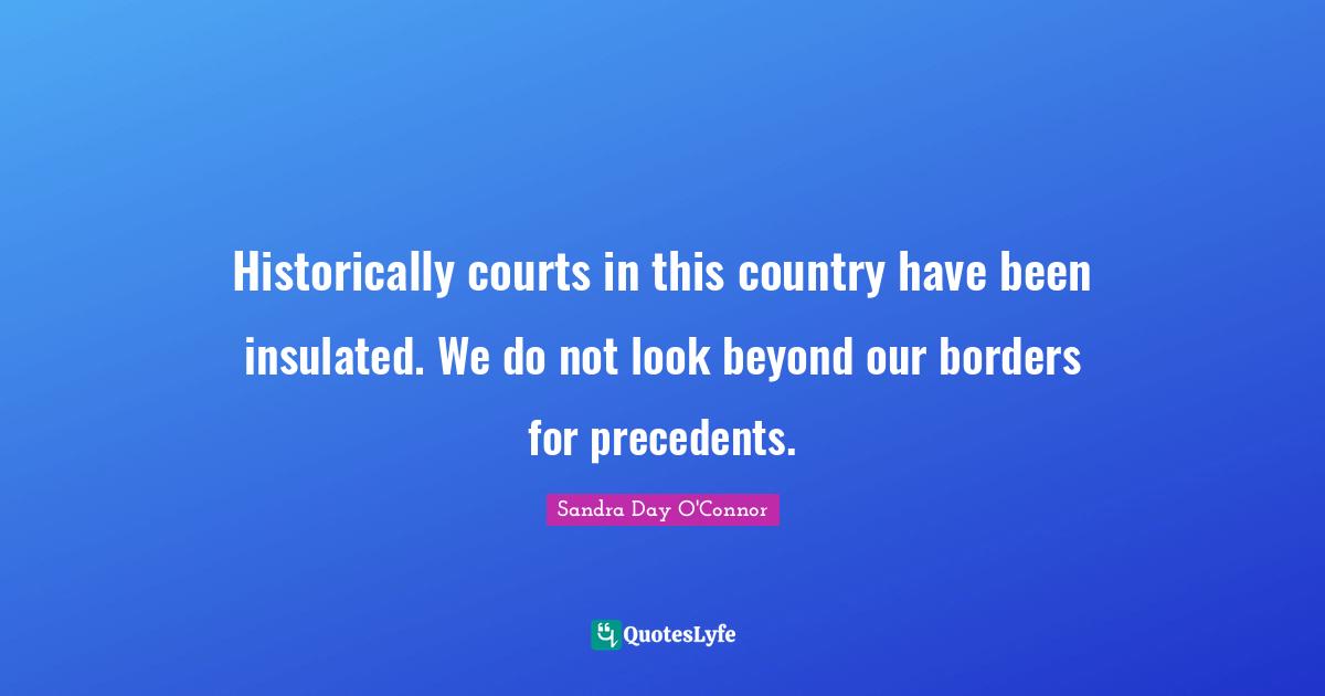 Historically courts in this country have been insulated. We do not look beyond our borders for precedents.