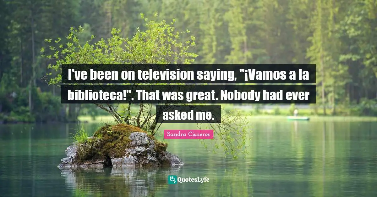 I've been on television saying, "¡Vamos a la biblioteca!". That was great. Nobody had ever asked me.