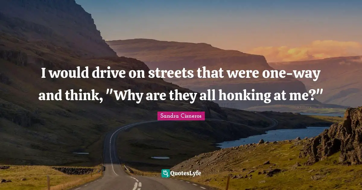 I would drive on streets that were one-way and think, "Why are they all honking at me?"