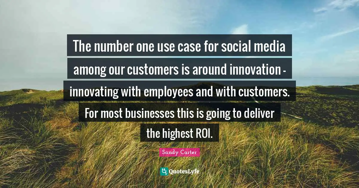 The number one use case for social media among our customers is around innovation - innovating with employees and with customers. For most businesses this is going to deliver the highest ROI.