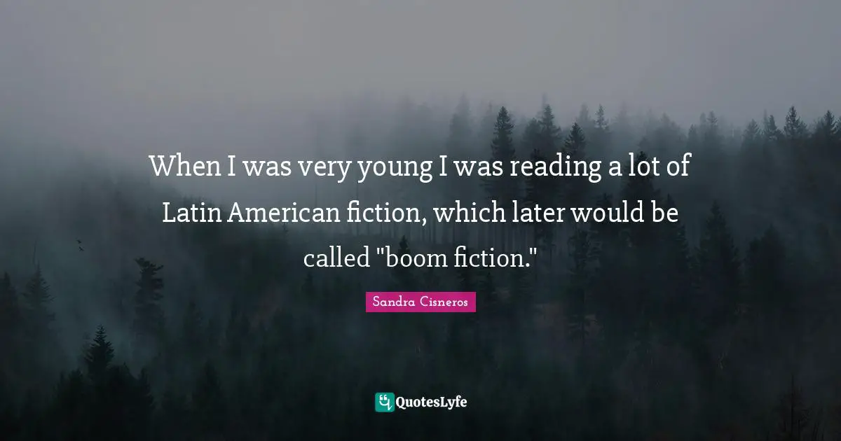 When I was very young I was reading a lot of Latin American fiction, which later would be called "boom fiction."