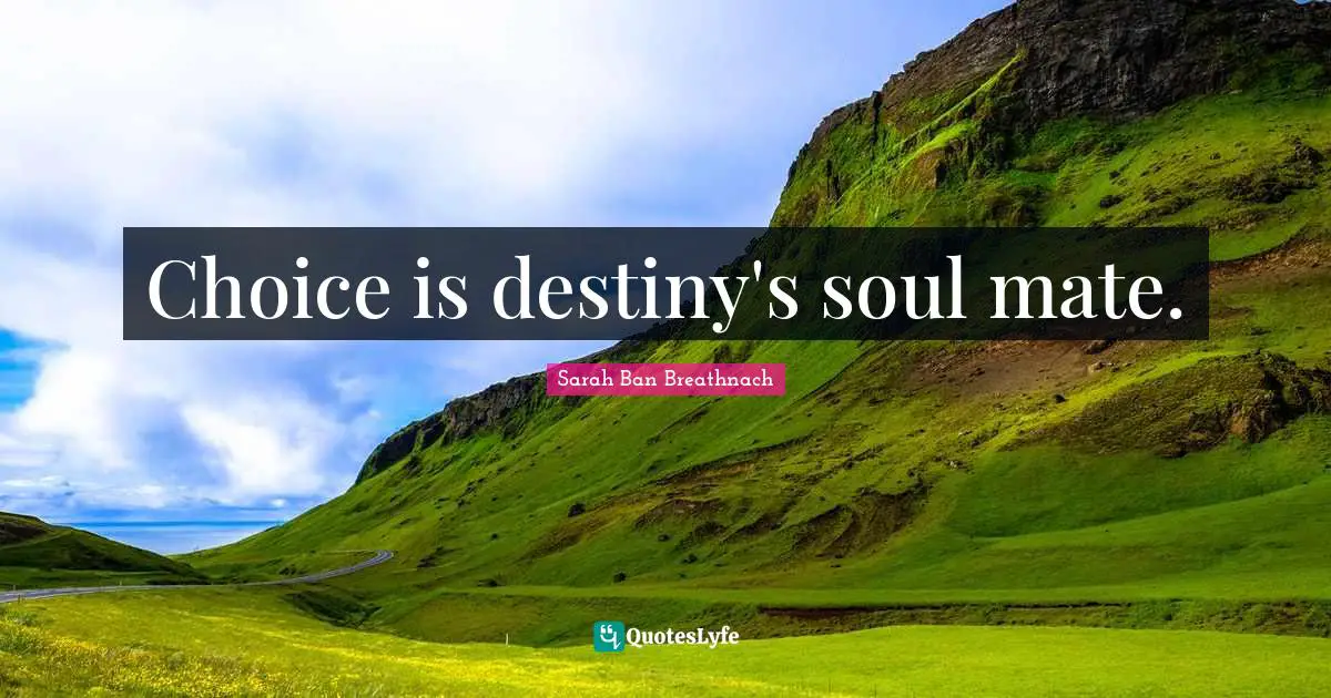 Choice is destiny's soul mate.