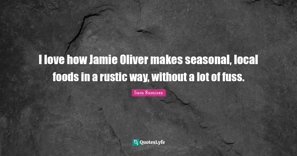 I love how Jamie Oliver makes seasonal, local foods in a rustic way, without a lot of fuss.