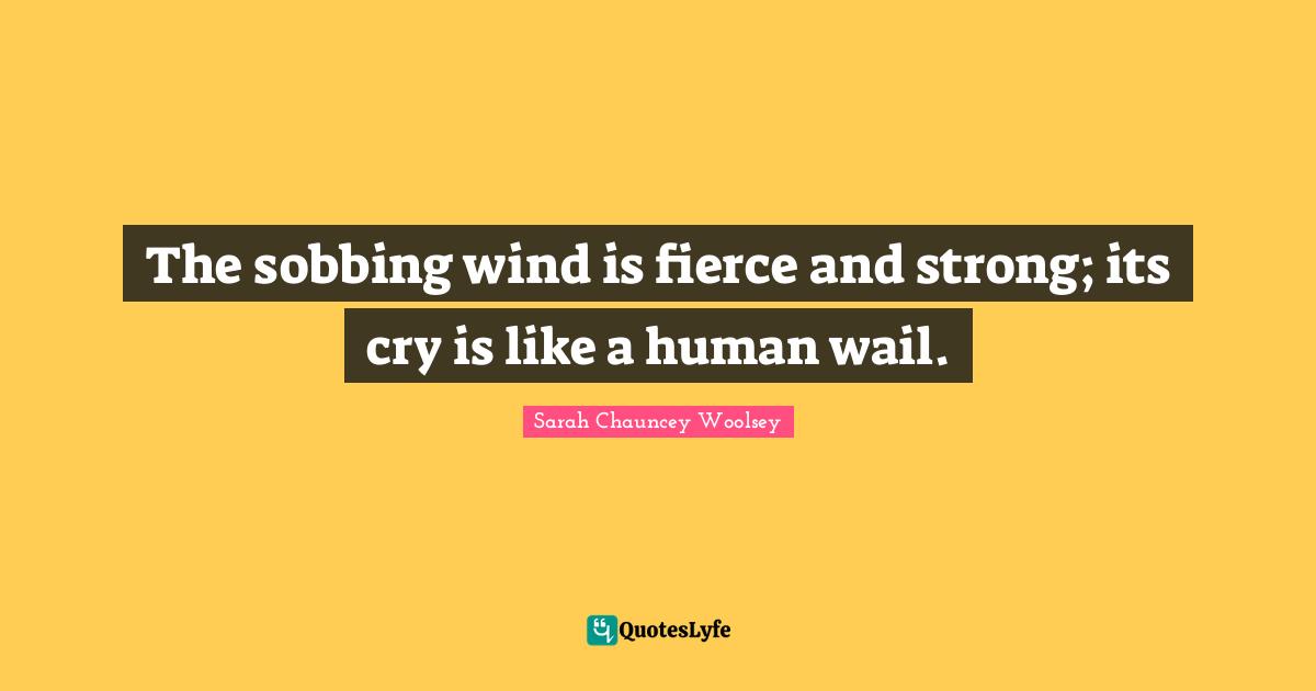 The sobbing wind is fierce and strong; its cry is like a human wail.