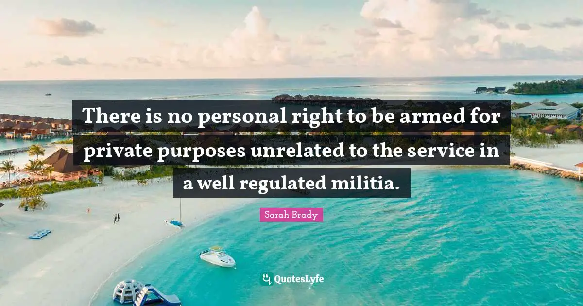There is no personal right to be armed for private purposes unrelated to the service in a well regulated militia.