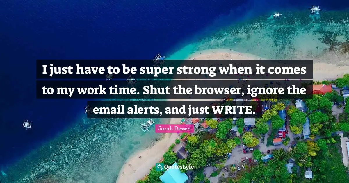 I just have to be super strong when it comes to my work time. Shut the browser, ignore the email alerts, and just WRITE.