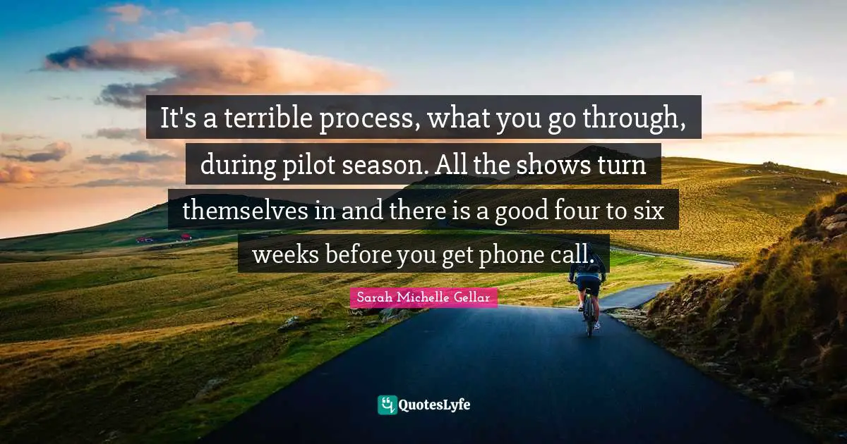 It's a terrible process, what you go through, during pilot season. All the shows turn themselves in and there is a good four to six weeks before you get phone call.