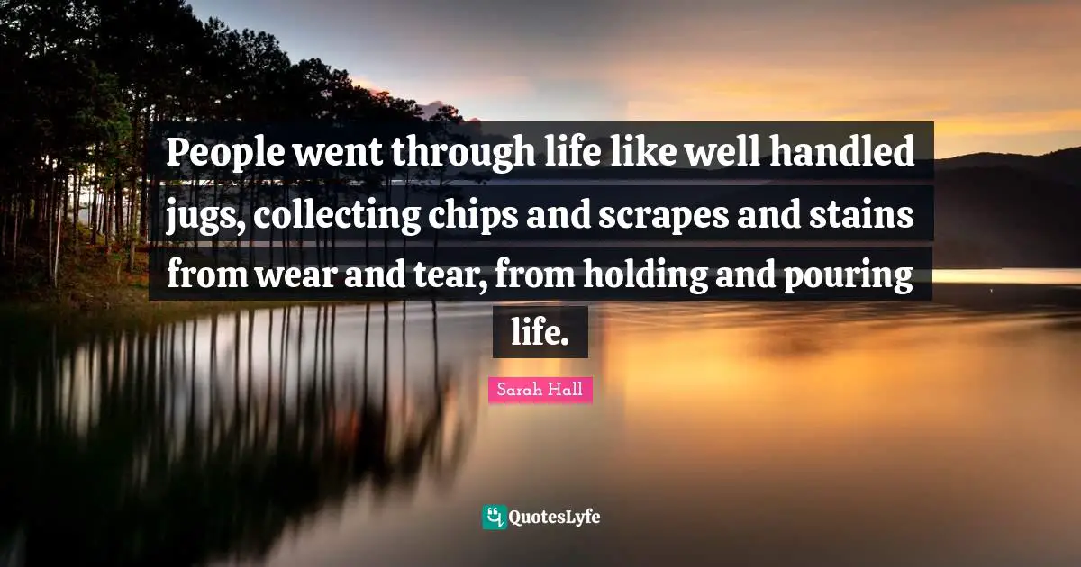Chips Quotes: "People went through life like well handled jugs, collecting chips and scrapes and stains from wear and tear, from holding and pouring life."