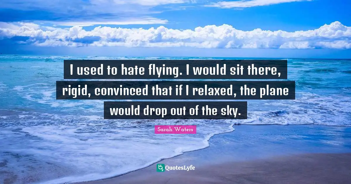 I used to hate flying. I would sit there, rigid, convinced that if I relaxed, the plane would drop out of the sky.