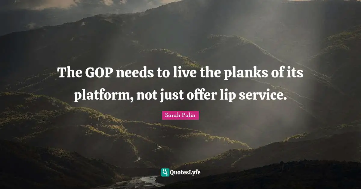 The GOP needs to live the planks of its platform, not just offer lip service.