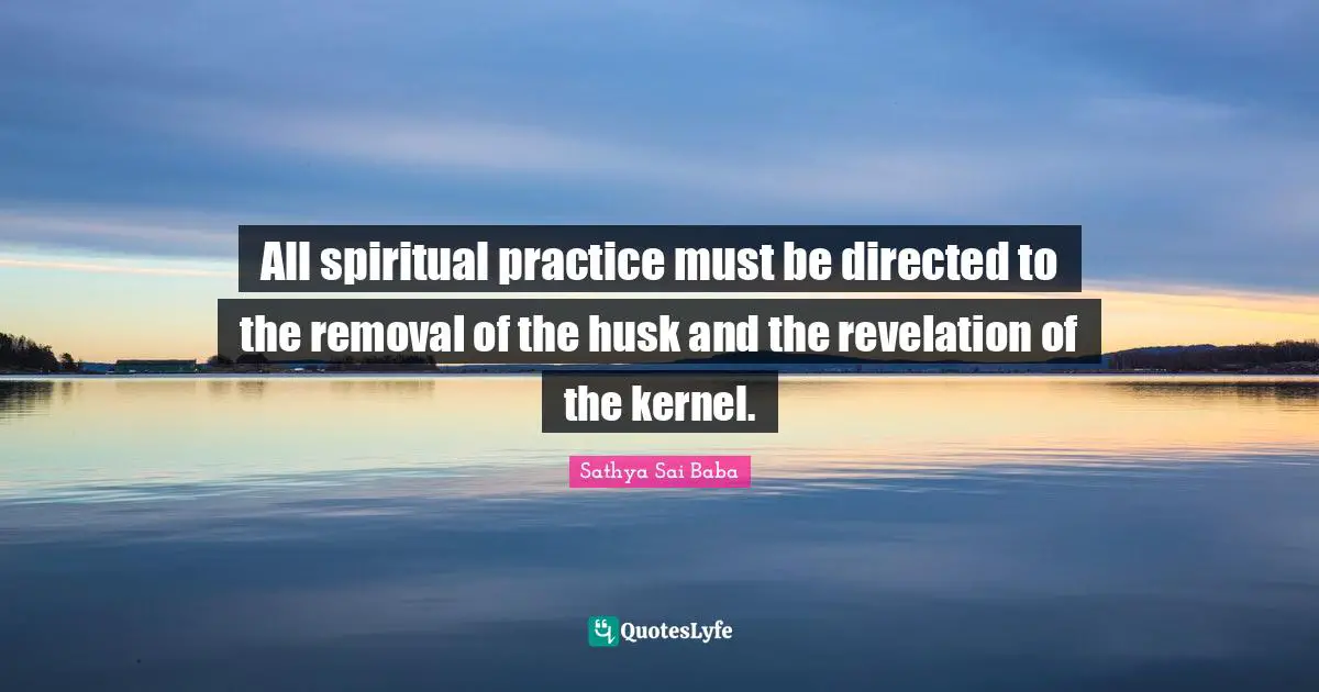 Spiritual Practice Quotes: "All spiritual practice must be directed to the removal of the husk and the revelation of the kernel."