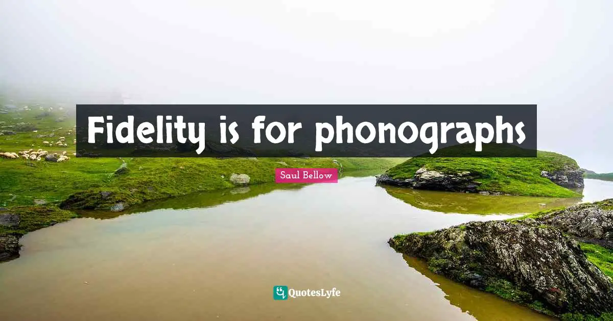 Fidelity is for phonographs