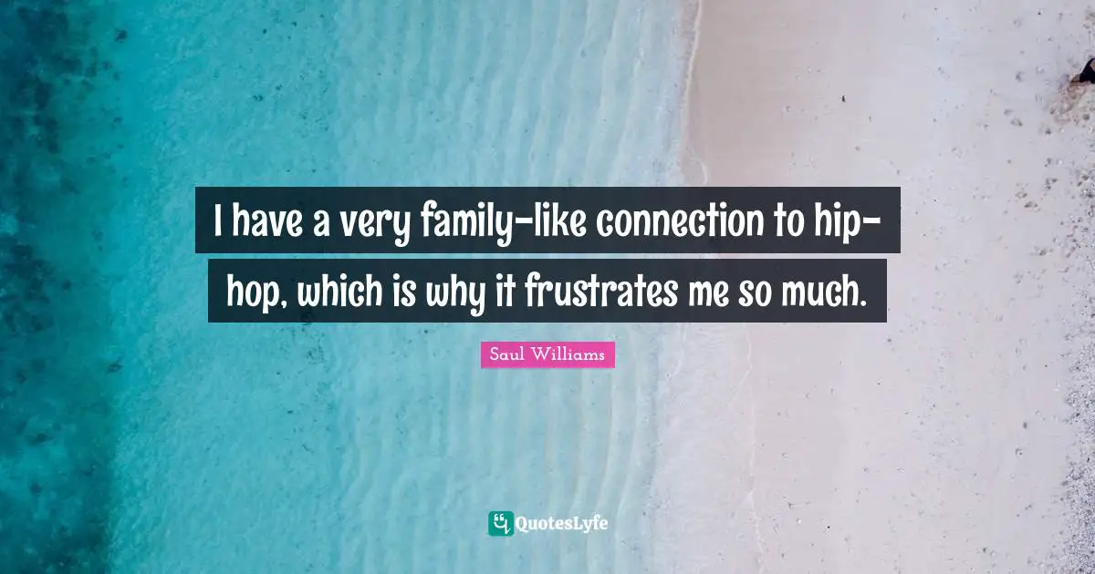 I have a very family-like connection to hip-hop, which is why it frustrates me so much.