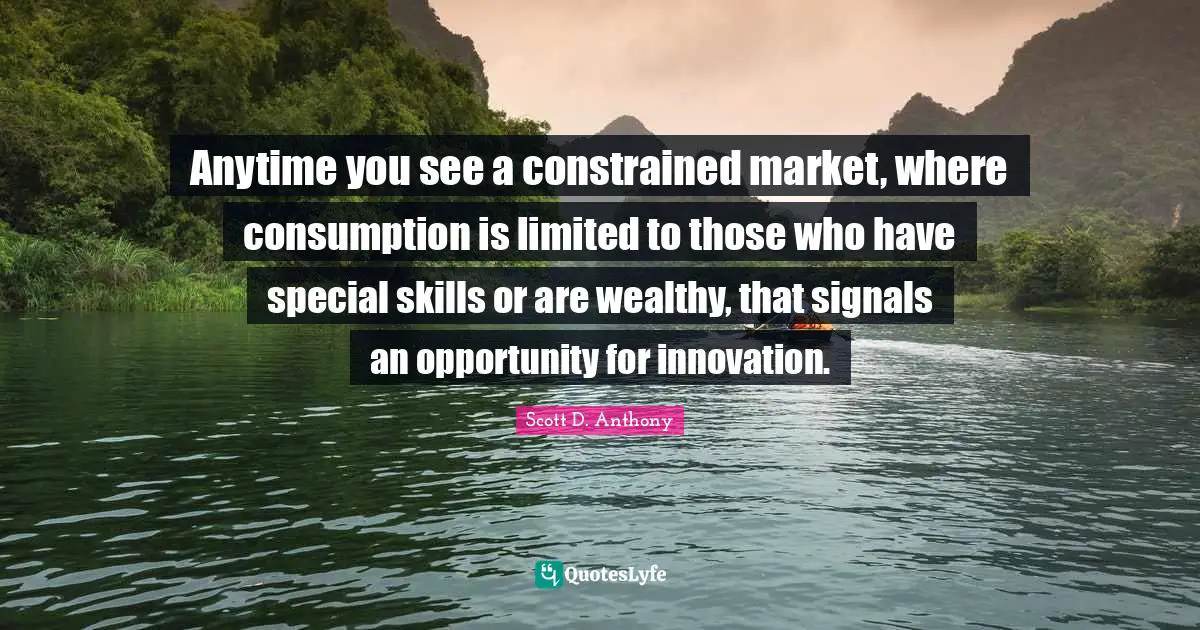Anytime you see a constrained market, where consumption is limited to those who have special skills or are wealthy, that signals an opportunity for innovation.