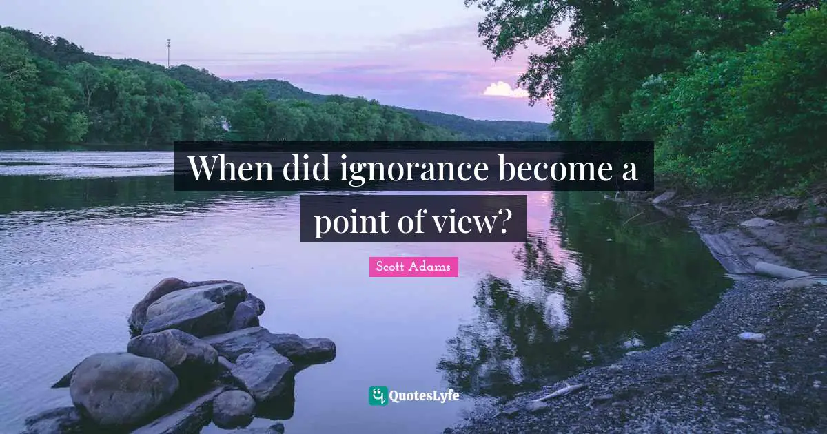 When did ignorance become a point of view?