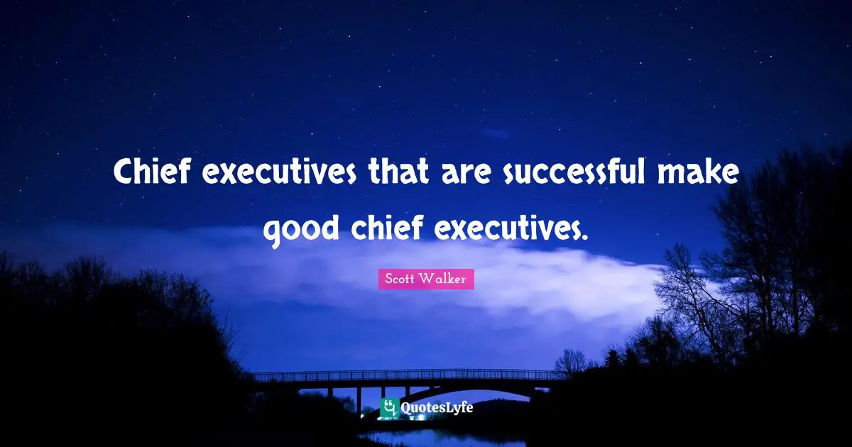 Chief executives that are successful make good chief executives.
