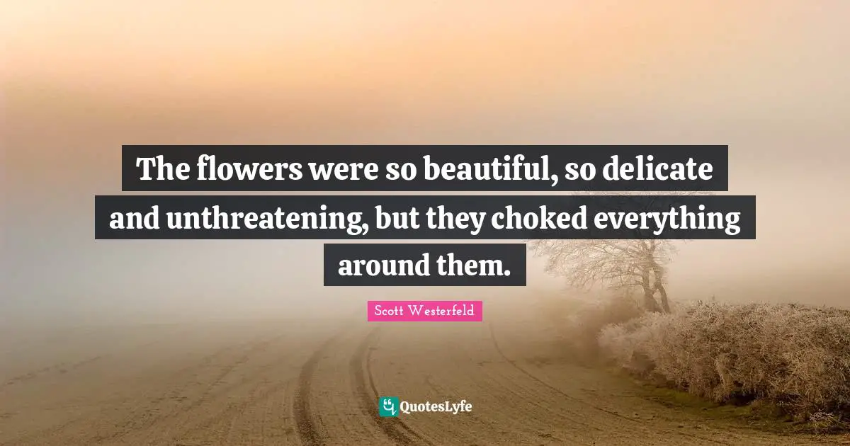 The flowers were so beautiful, so delicate and unthreatening, but they choked everything around them.