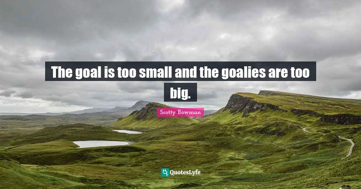 Hockey Quotes: "The goal is too small and the goalies are too big."