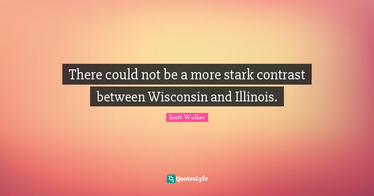 Starks Quotes: "There could not be a more stark contrast between Wisconsin and Illinois."