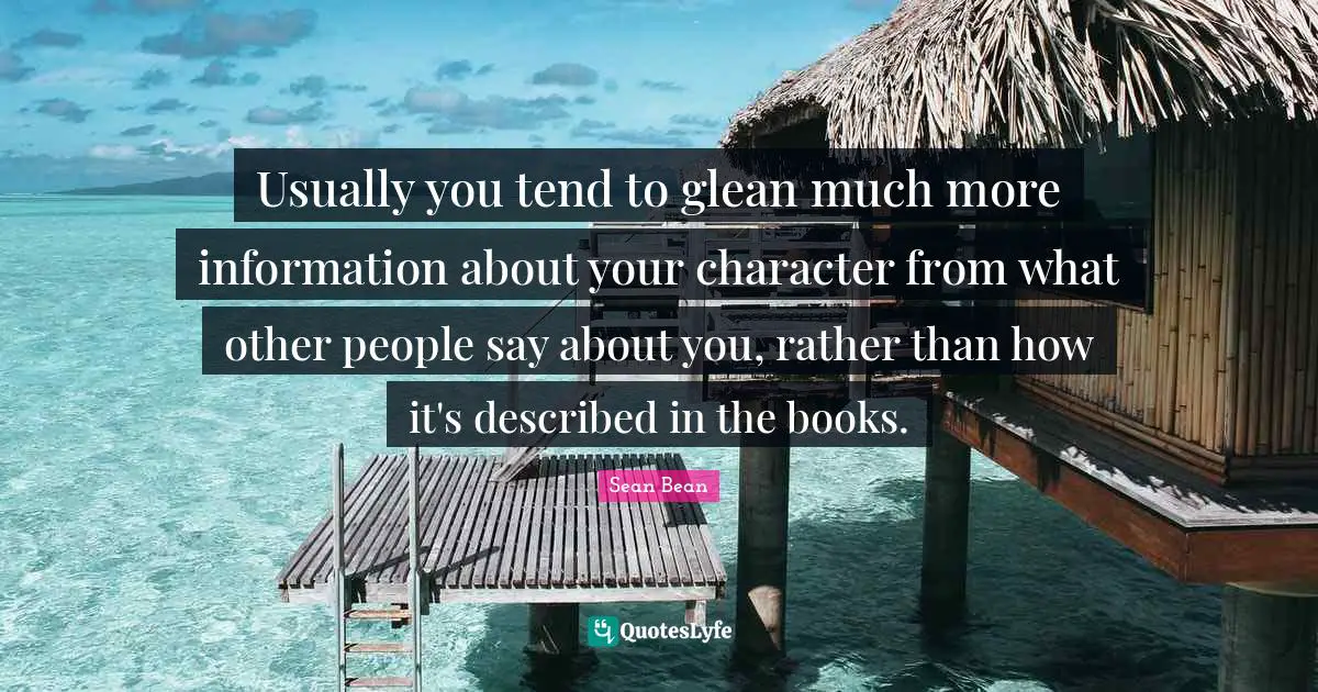 Usually you tend to glean much more information about your character from what other people say about you, rather than how it's described in the books.
