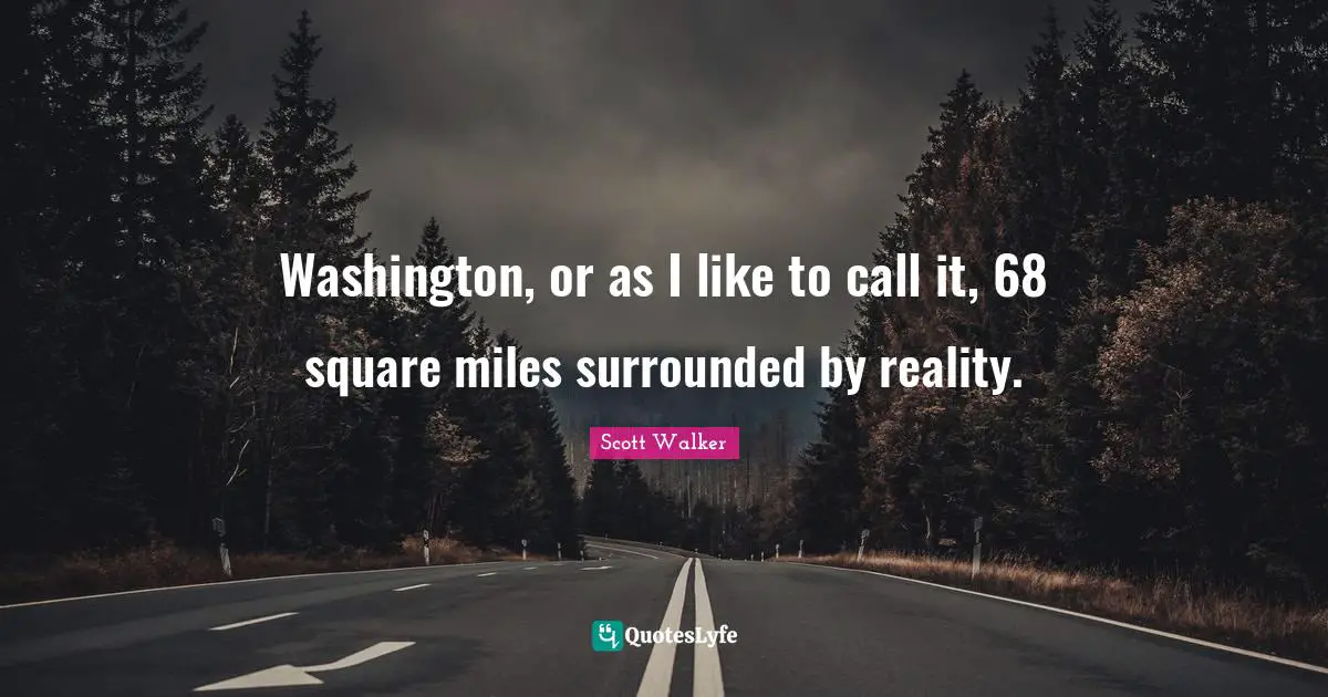 Washington, or as I like to call it, 68 square miles surrounded by reality.