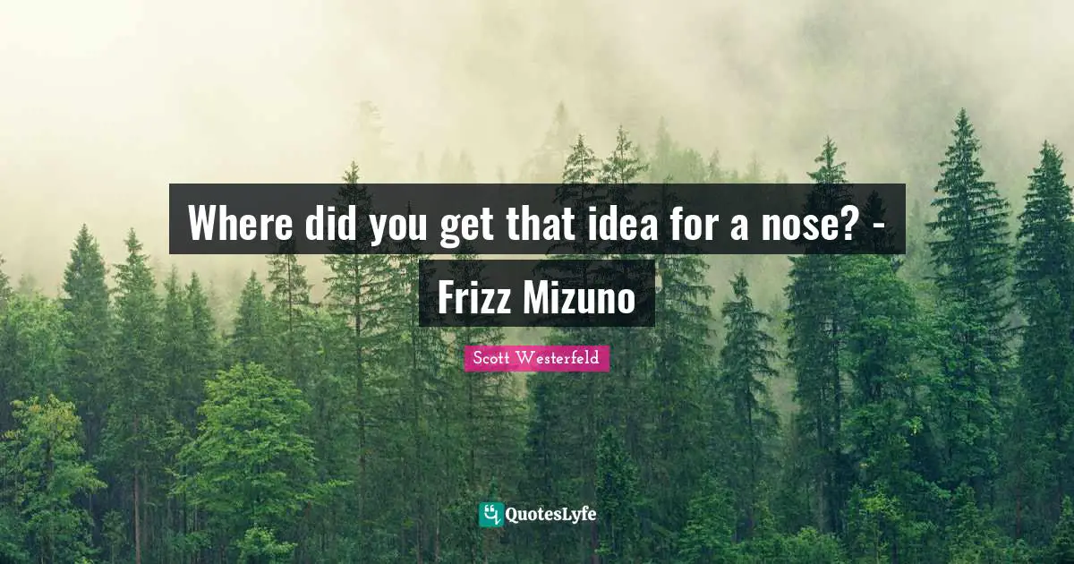 Where did you get that idea for a nose? - Frizz Mizuno