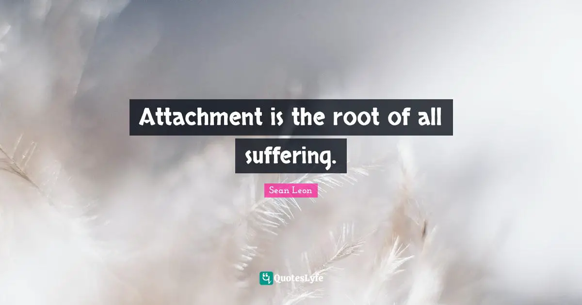 Attachment is the root of all suffering.
