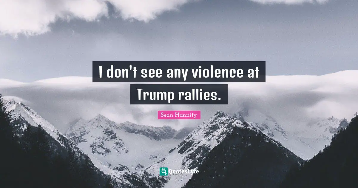 I don't see any violence at Trump rallies.