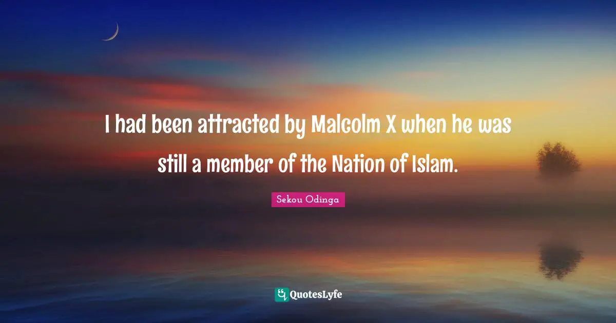 I had been attracted by Malcolm X when he was still a member of the Nation of Islam.