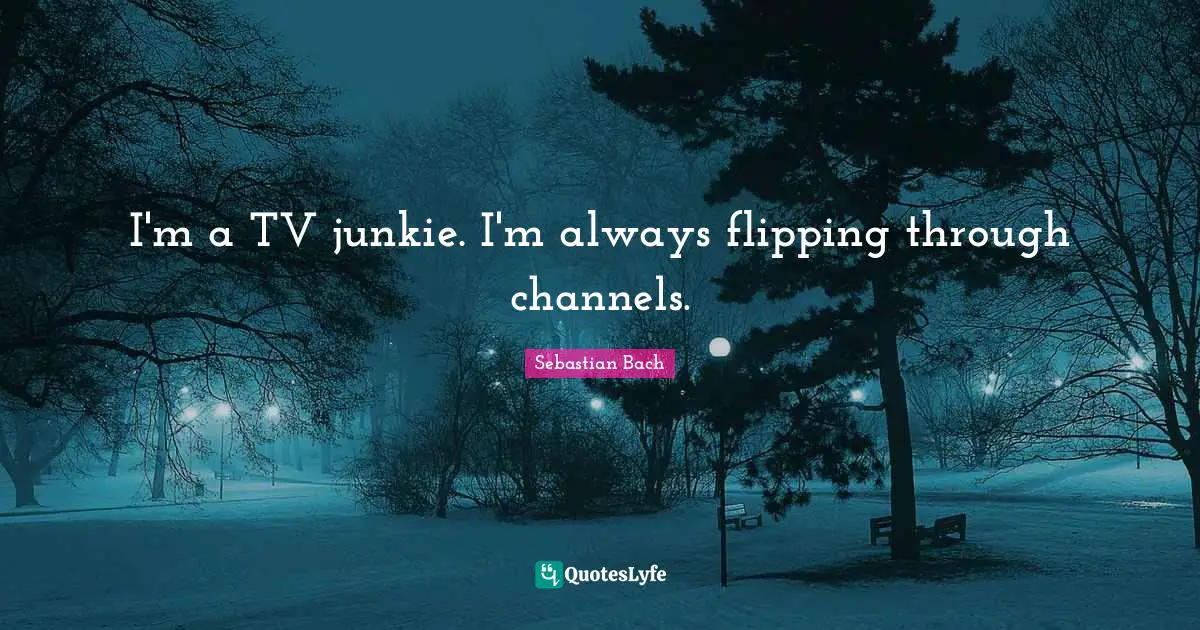 I'm a TV junkie. I'm always flipping through channels.