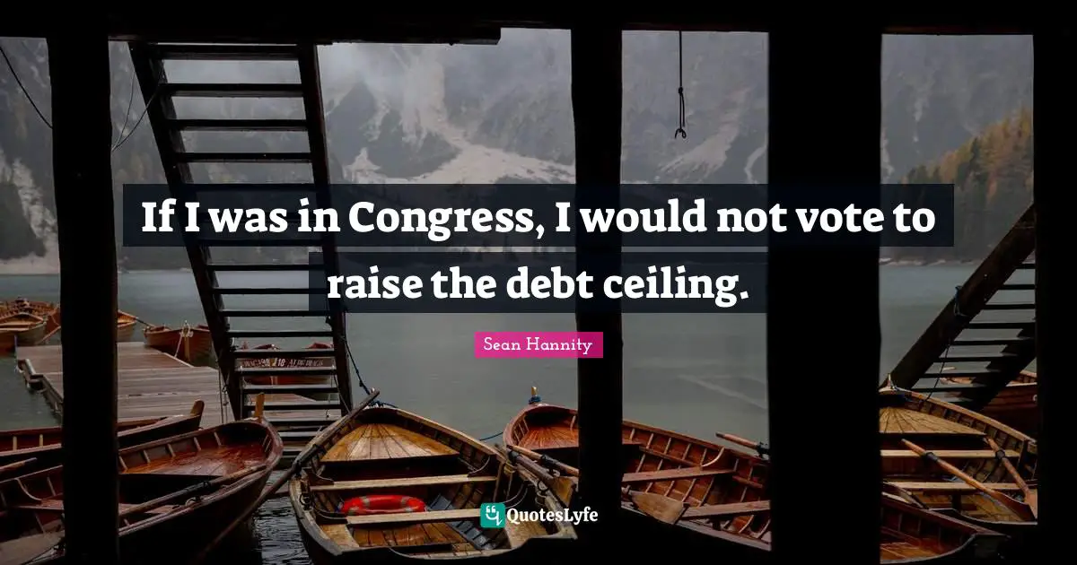 If I was in Congress, I would not vote to raise the debt ceiling.