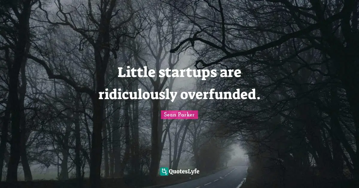 Little startups are ridiculously overfunded.