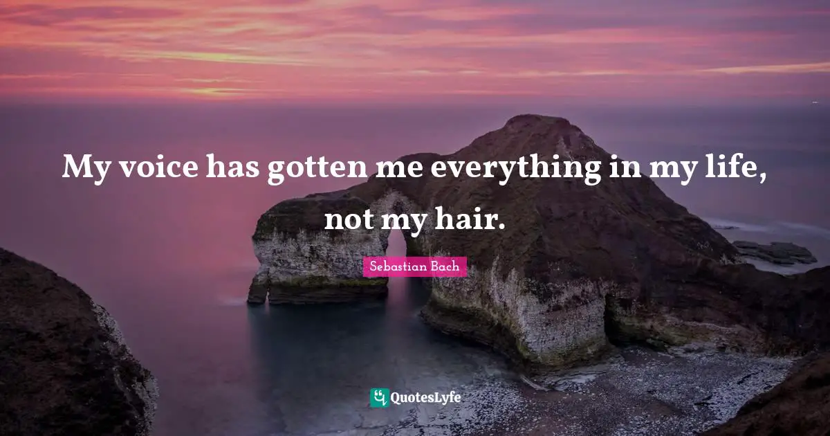 My voice has gotten me everything in my life, not my hair.