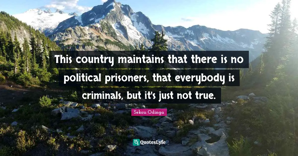 This country maintains that there is no political prisoners, that everybody is criminals, but it's just not true.