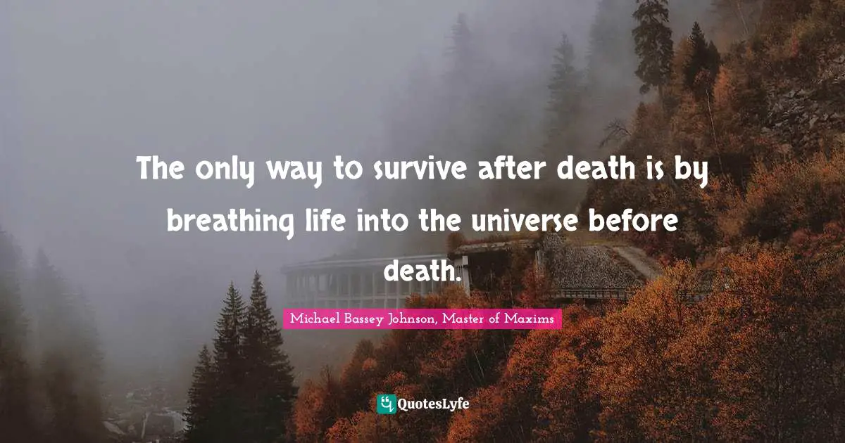 Grave Quotes: "The only way to survive after death is by breathing life into the universe before death."